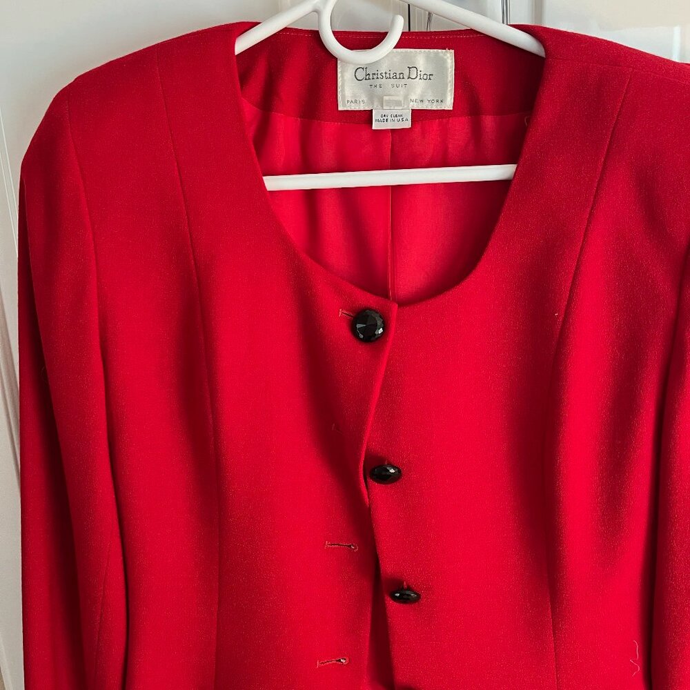 Amazing vintage red Christian Dior suit
